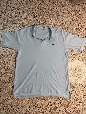 Perlis Light Blue Polo Shirt Men's S Short Sleeve Embroidered Crawfish Logo‎